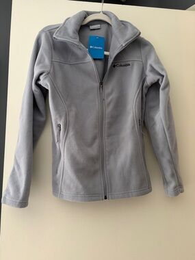 Columbia Light Gray Zip-Up Fleece Jacket